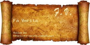 Fa Verita névjegykártya